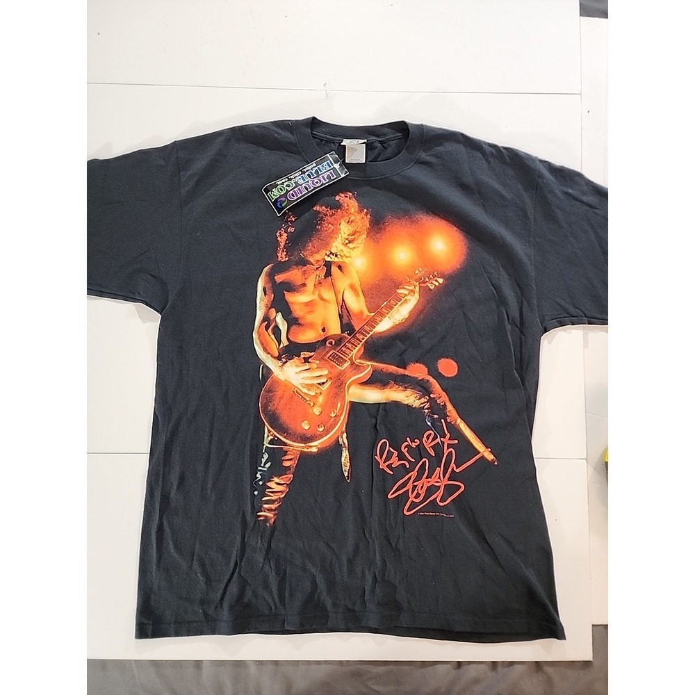 Vtg 2004 Liquid Blue Slash Guns N Roses Guitarist Band Black T Shirt Sz 2XL NWT